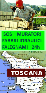 www.superfabbro.it/muratore-toscana
 PRONTO INTERVENTO 24H in TOSCANA - MURATORE - IMBIANCHINO - FABBRO APERTURA PORTE - IDRAULICO SPURGHI - ELETTRICISTA - SPAZZACAMINO IN TOSCANA a  FIRENZE, AREZZO, GROSSETO, LIVORNO, LUCCA, PISA, PISTOIA, PRATO, MASSA CARRARA, SIENA 